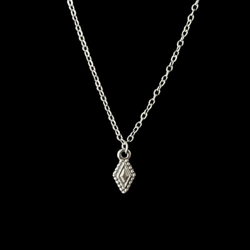 Silver necklace with diamond pendant